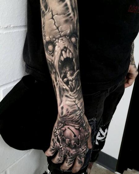 tattoos/ - freehand black and grey sleeve in progress - 128785